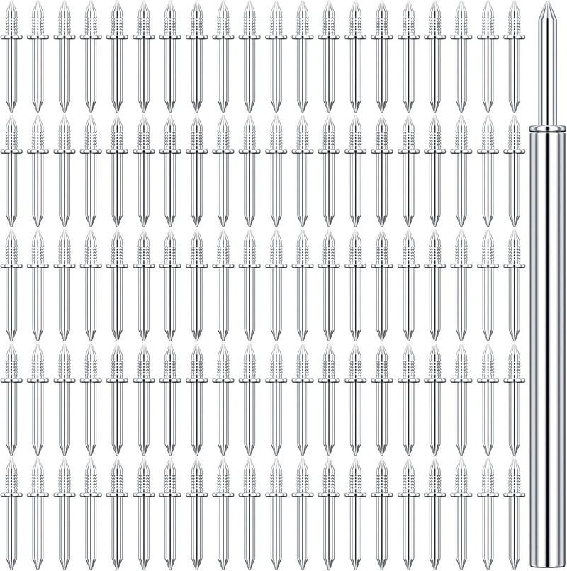 Deozu 100 Pcs Double-Head Skirting Nails with 1 Pcs Sleeve Tool, Double Sided Nails, Double-Headed Nail, Double Head Skirting Nail Tool - Image 1